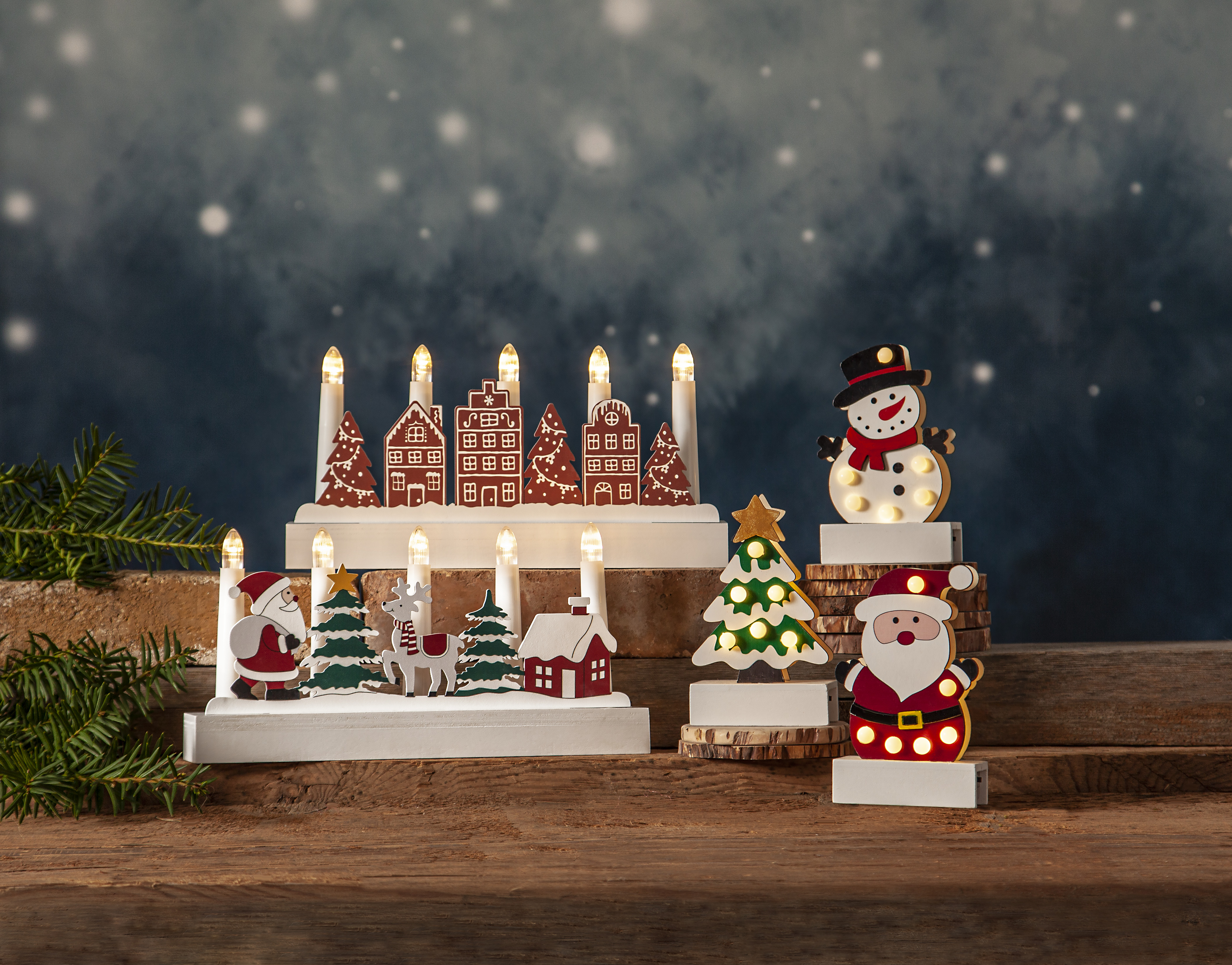 Candle holder - Advent candle holder - Gingerbread house - 28x14.5 cm - 4