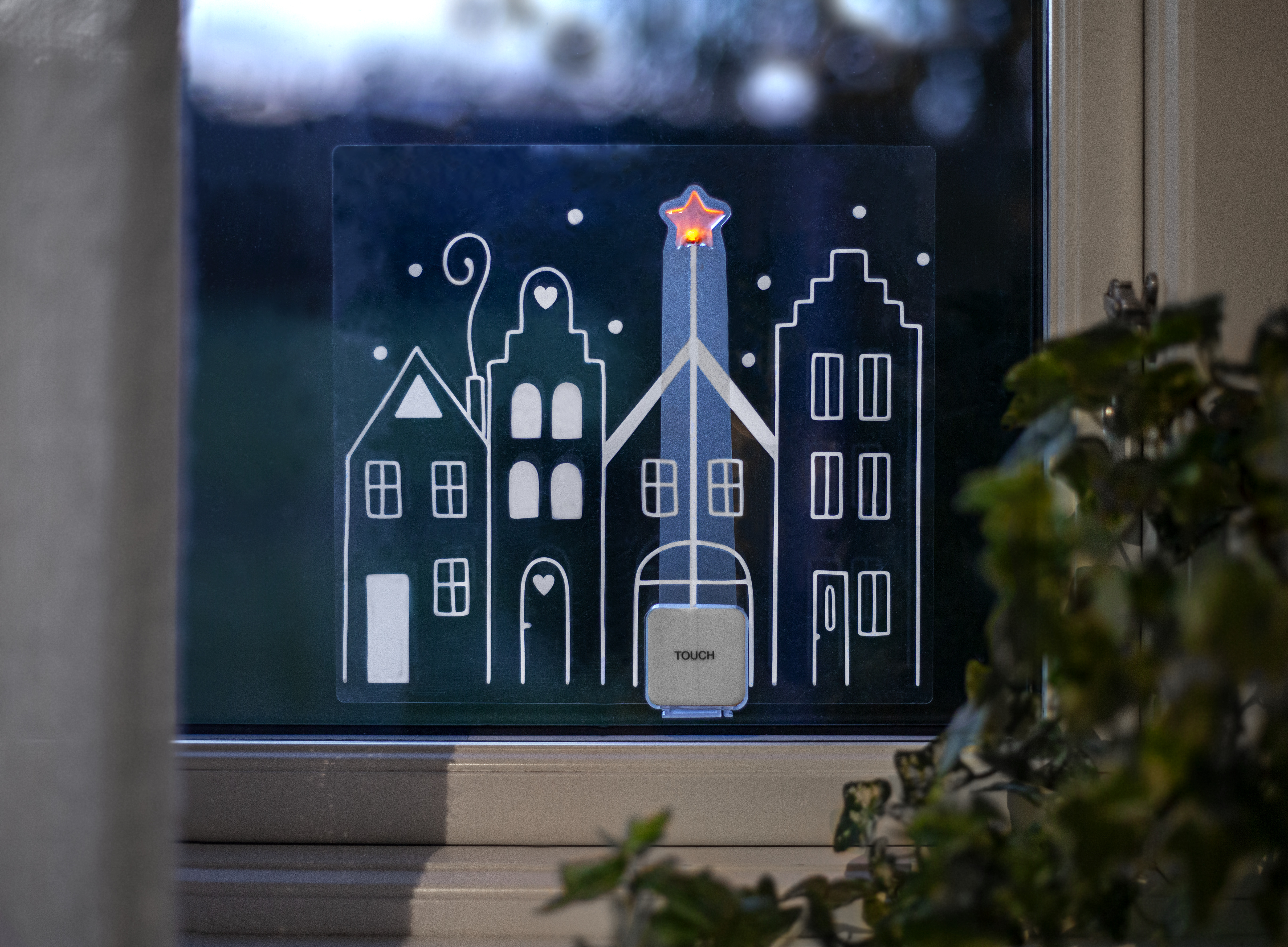 Inomhusdekoration - Fönster - Hus - Batteridriven - Timer - 2