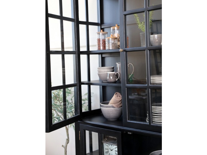 DISPLAY CABINET / CABINET WITH BLACK GLASS PANELS - 4