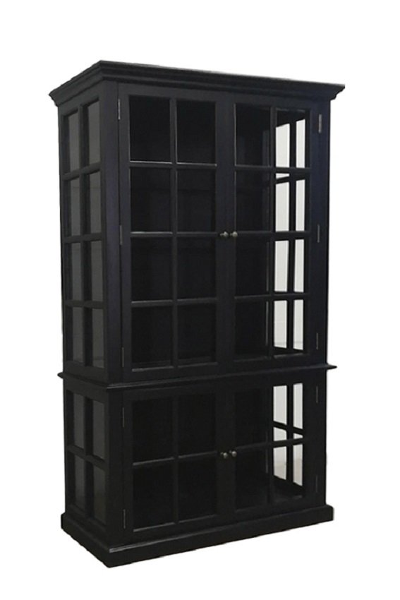 DISPLAY CABINET / CABINET WITH BLACK GLASS PANELS - 6