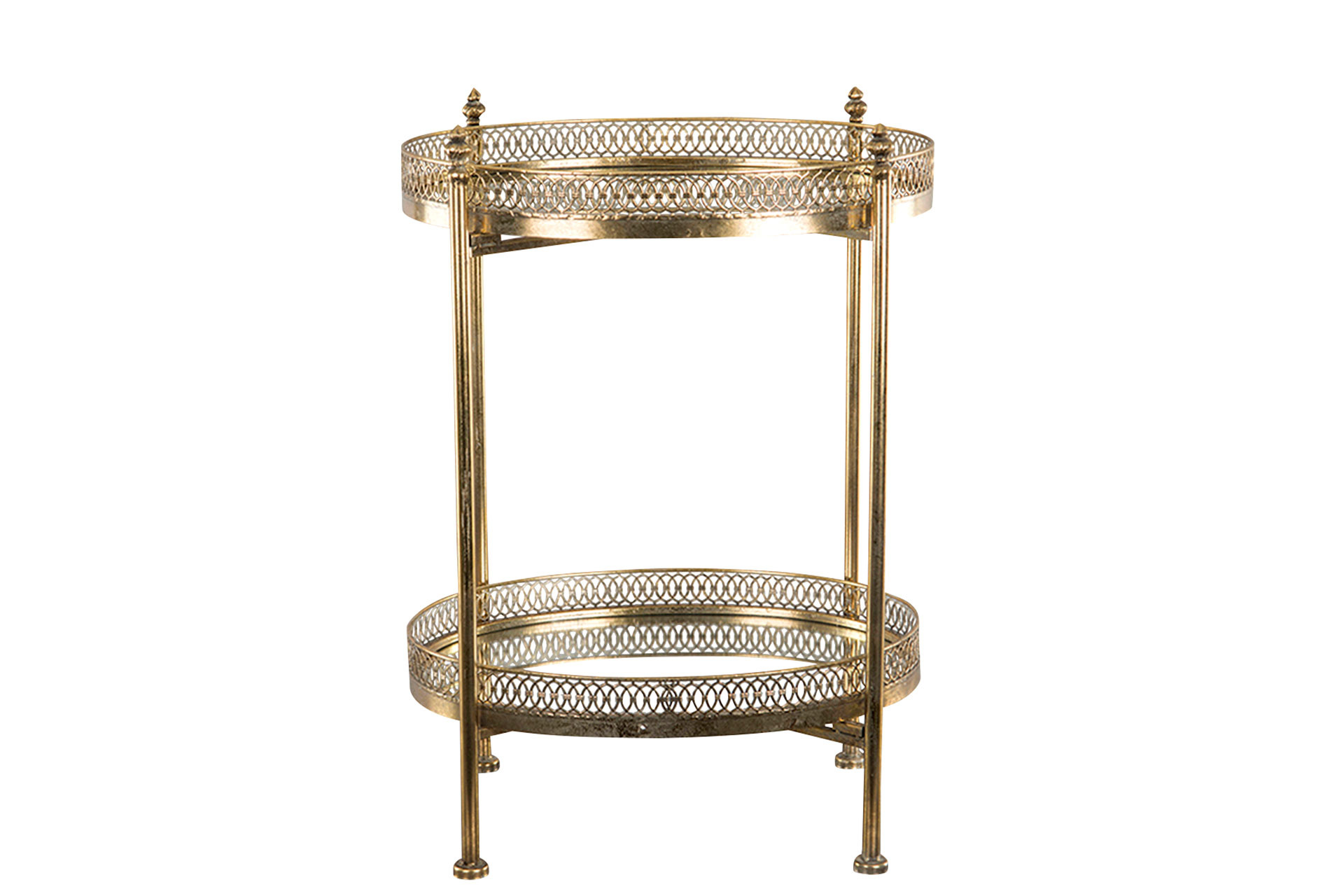 Spegelbord – Drinkbord - Sidobord – Serveringsbord – Mässing – 47x35x65 cm - 3