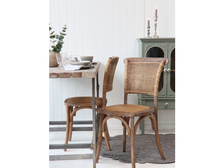 French chair with woven seat & backrest - Rattan - Bentwood - 2-pack - 6
