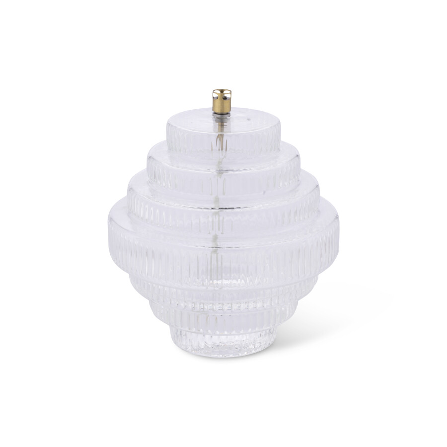 Oil lamp - Clear - Glass - Large - Brass - Ø 20 x 23 cm - 3