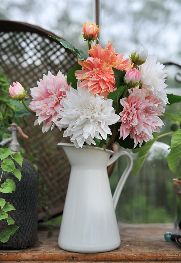 Dahlia- Aprikos - Real touch - 70 cm - 2