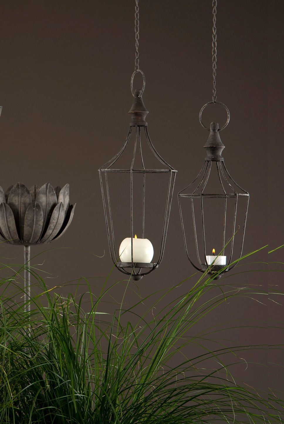 Lantern – Hanging basket – Hanging lantern – Light lantern with chain – Large - 5
