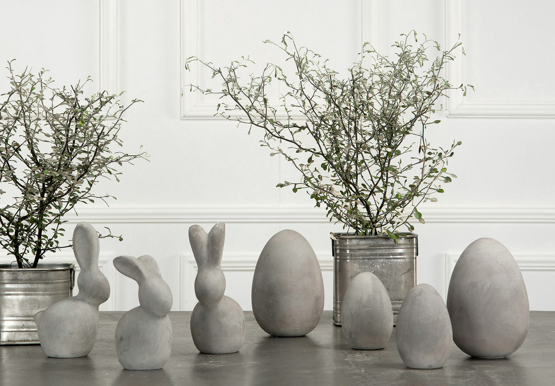 Ägg - Påskägg - Grå - Betong - Cement - 9,5 cm - 4