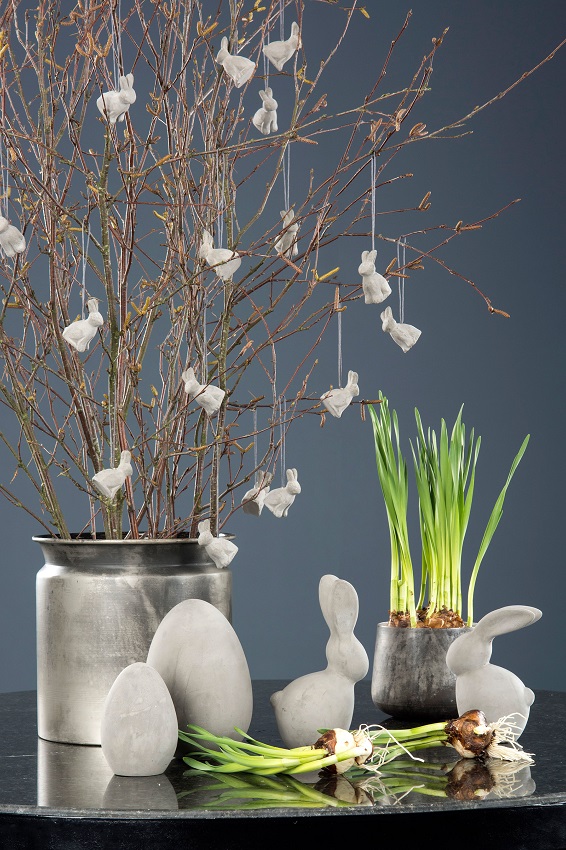 Ägg - Påskägg - Grå - Betong - Cement - 9,5 cm - 2