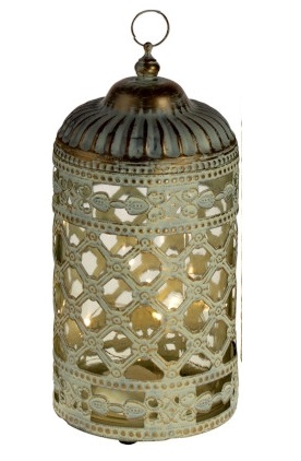 Lykta - Ledlykta - Creme/Gold - 21 cm - 4