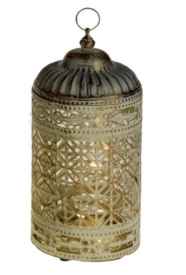 Lykta - Ledlykta - Creme/Gold - 21 cm - 5