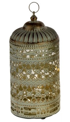 Lykta - Ledlykta - Creme/Gold - 21 cm - 3