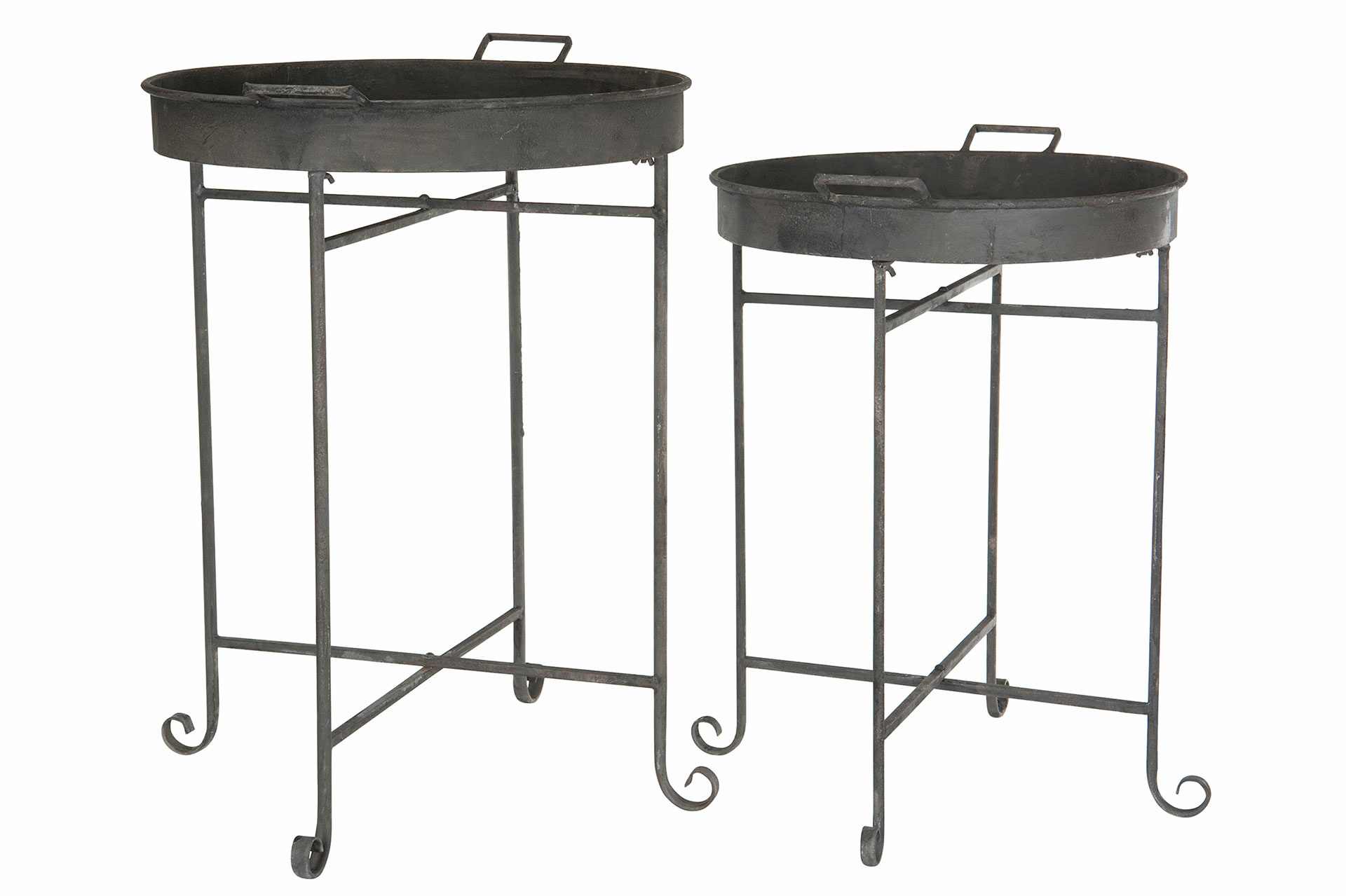 Folding Metal Tray Table - 2-pack - 3