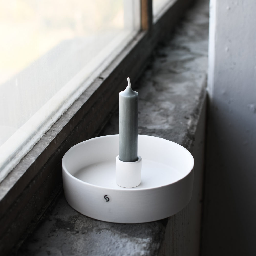 Storm glass - Candle lantern - Glass dome - Lantern with dish - Candlestick - 34 cm - 6