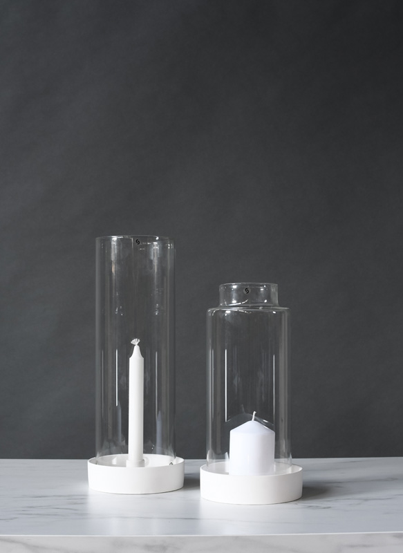 Storm glass - Candle lantern - Glass dome - Lantern with dish - Candlestick - 34 cm - 10