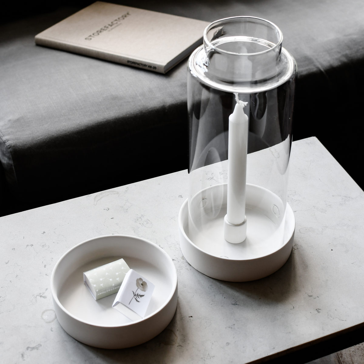 Storm glass - Candle lantern - Glass dome - Lantern with dish - Candlestick - 34 cm - 7