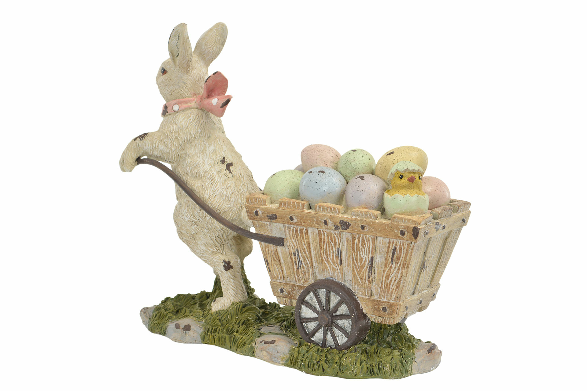 Hare/Eggs in Cart - 23x9x20 cm - 3