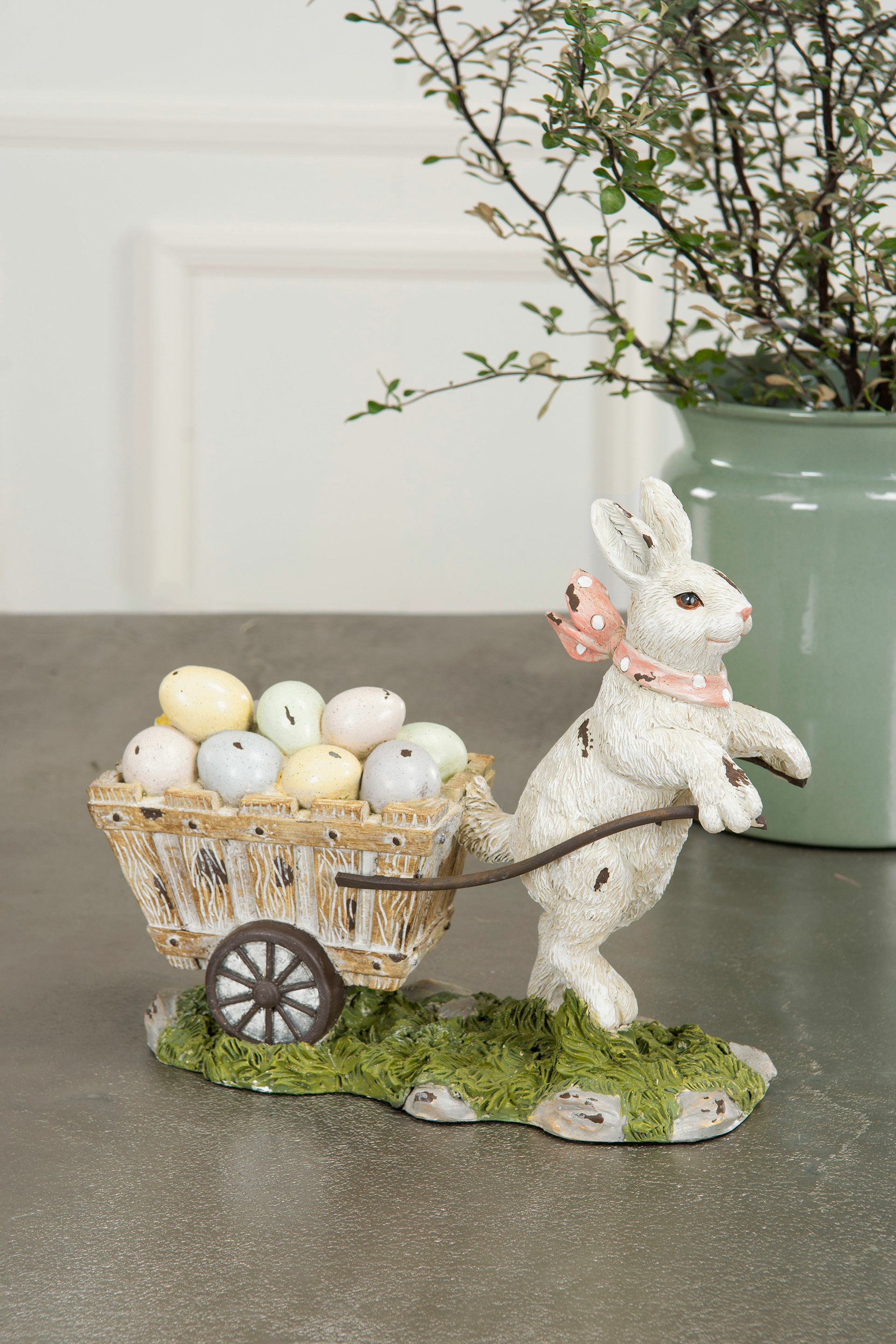 Hare/Eggs in Cart - 23x9x20 cm