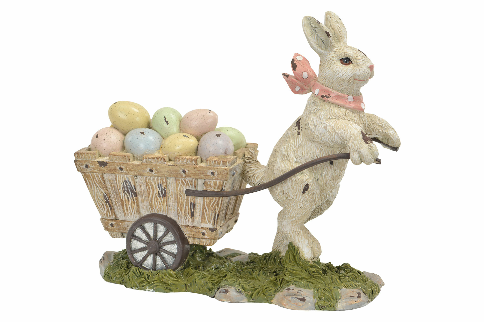 Hare/Eggs in Cart - 23x9x20 cm - 2