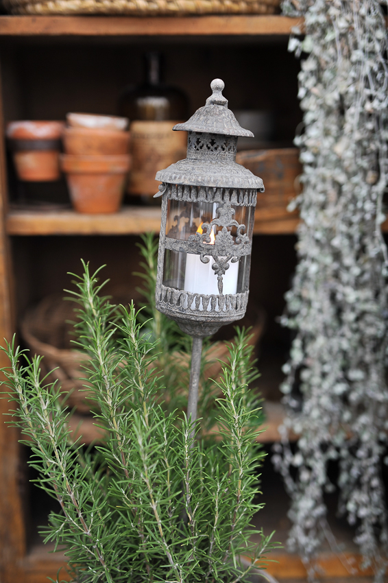 Lantern on a pole 70x26x10 cm - 2-pack - Antique brown - 2