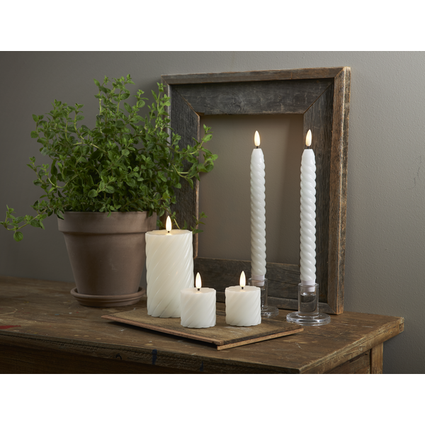 LED Blockljus Twist - Batteriljus - Vit - 15 cm - 4