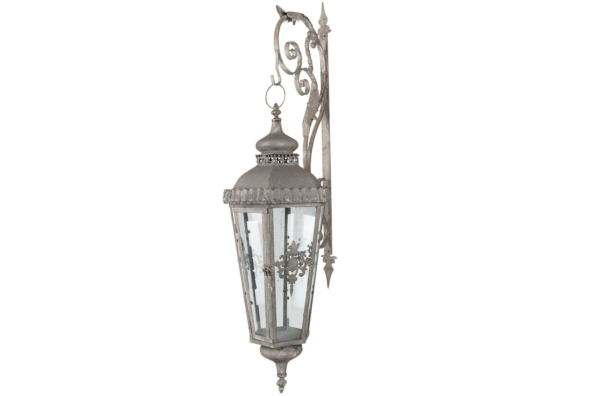 Lantern with stand – Antique brown – 32x28x76 cm - 2