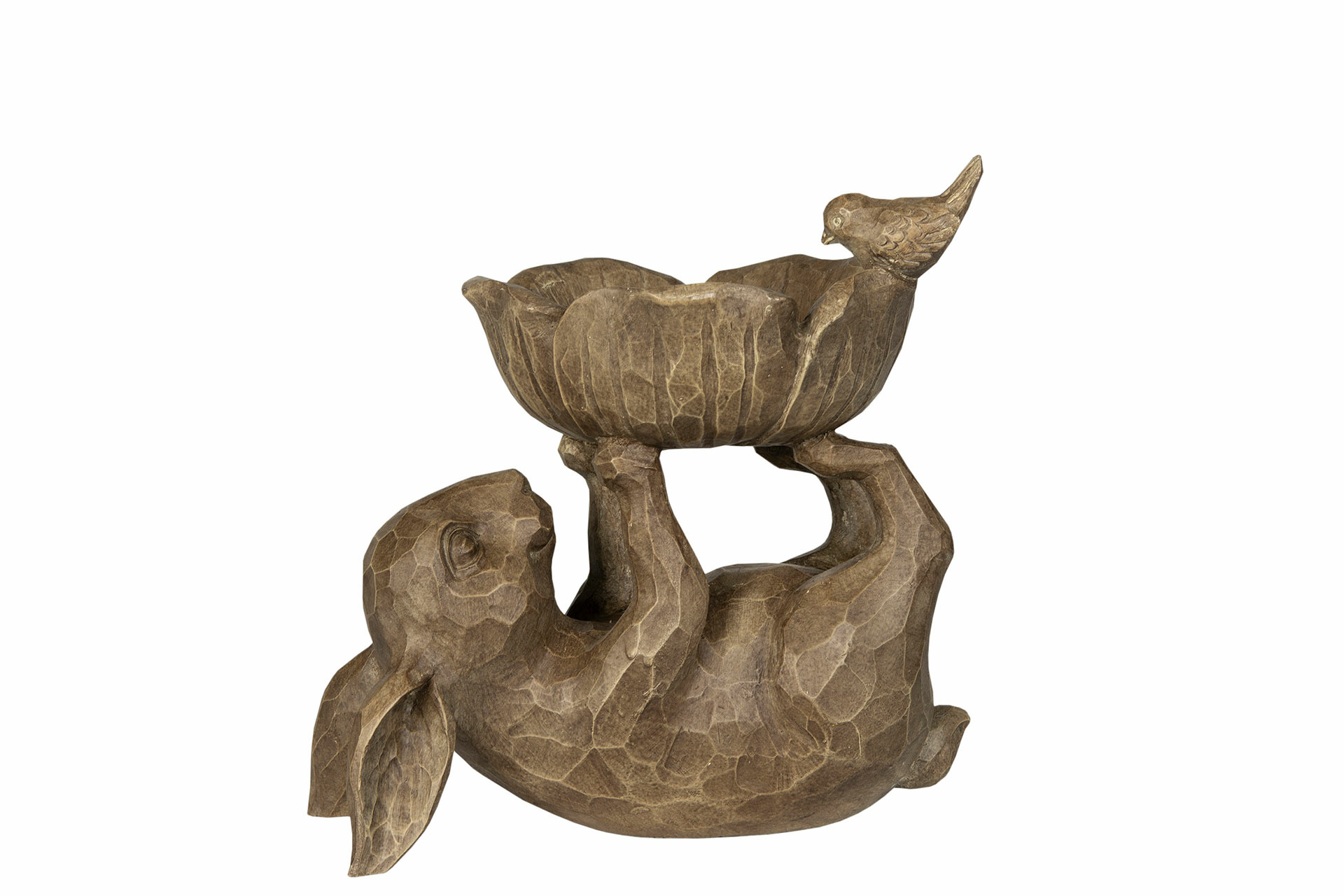 Liggande Hare med Skål Poly - Påskdekoration - 23x14,5x23 cm - 4