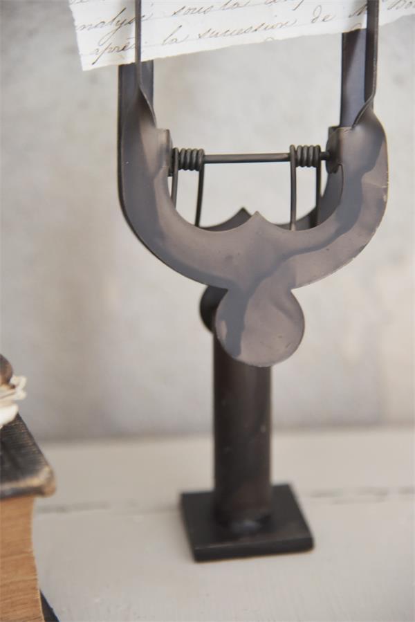 Fransk Clips - Klämma på fot  - Antikgrå - 18 cm - Jeanne D`Arc Living - 3