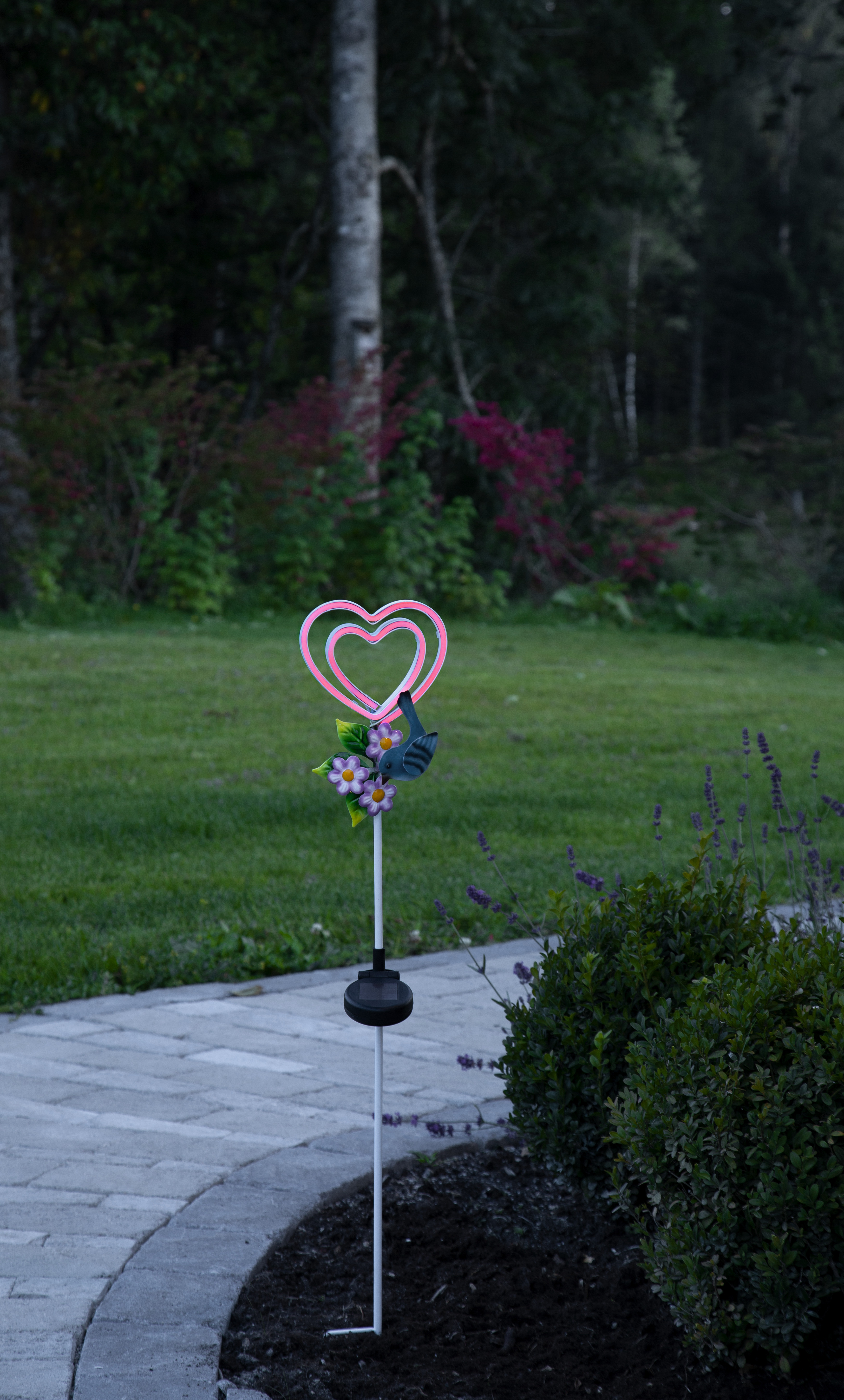 Solar cell decoration - Heart - 77x15.5x11 cm - 2