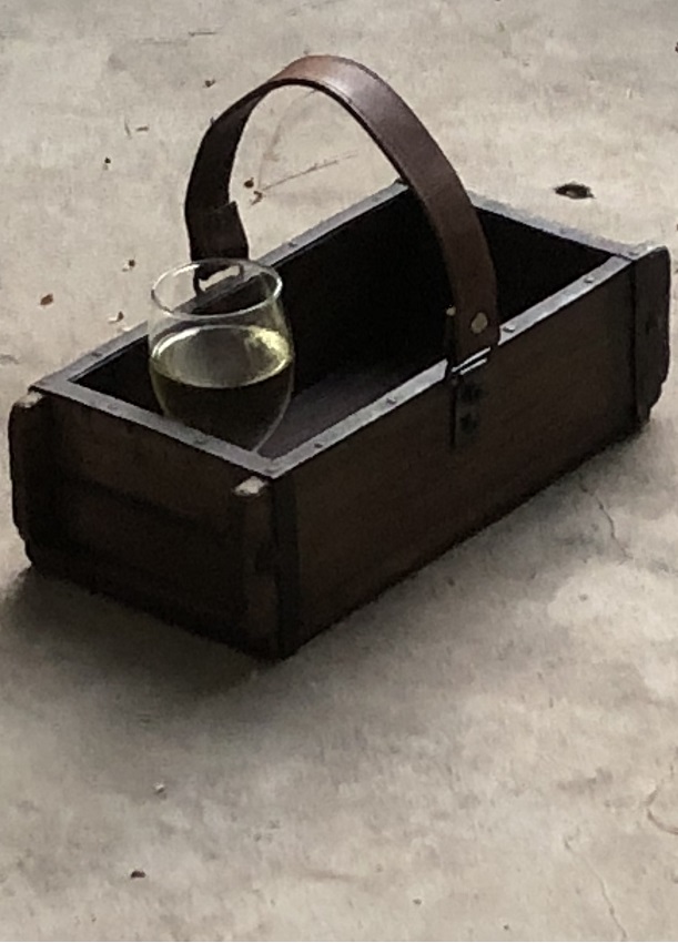 Wooden box - Brick shape with leather handle - 7