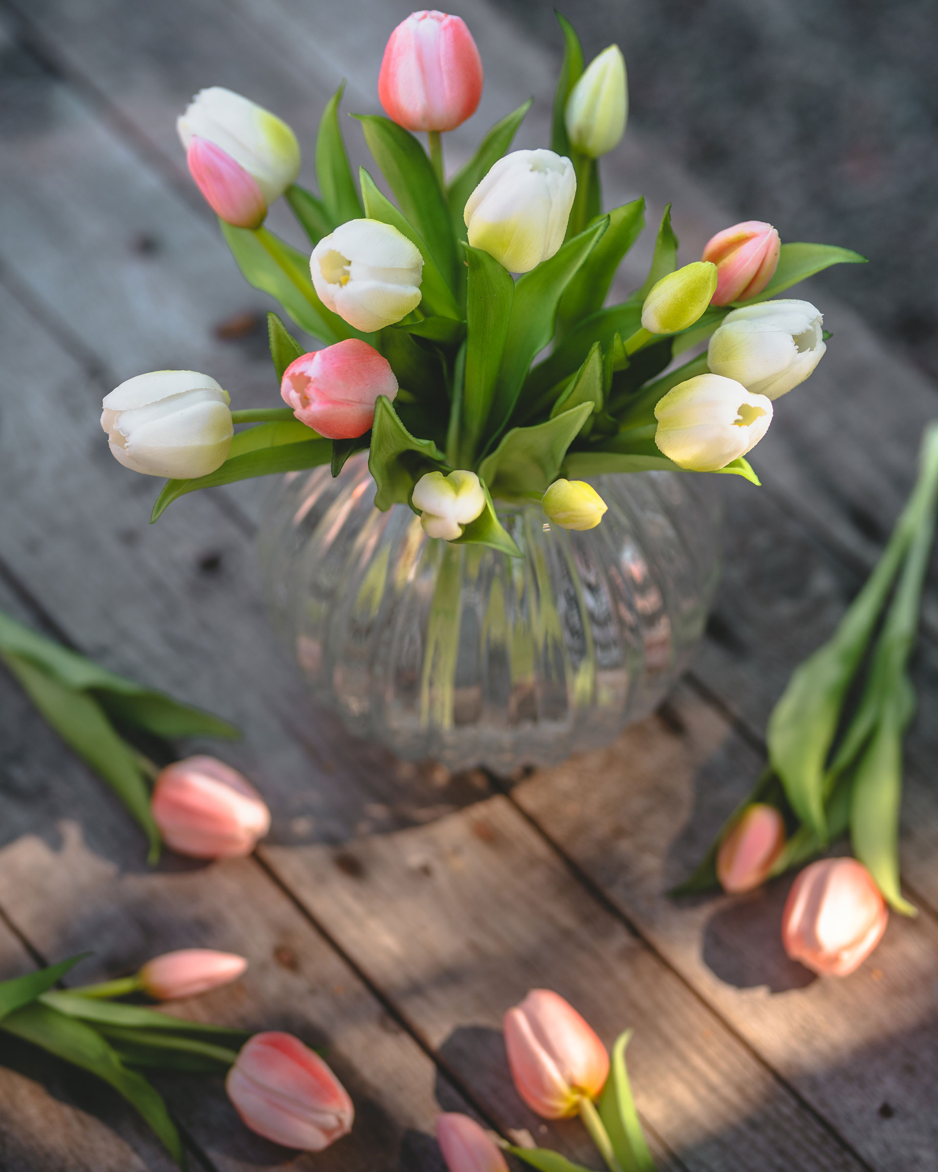 Konstväxt Tulpanbukett Ljusrosa - 47 cm - 7-pack - 4