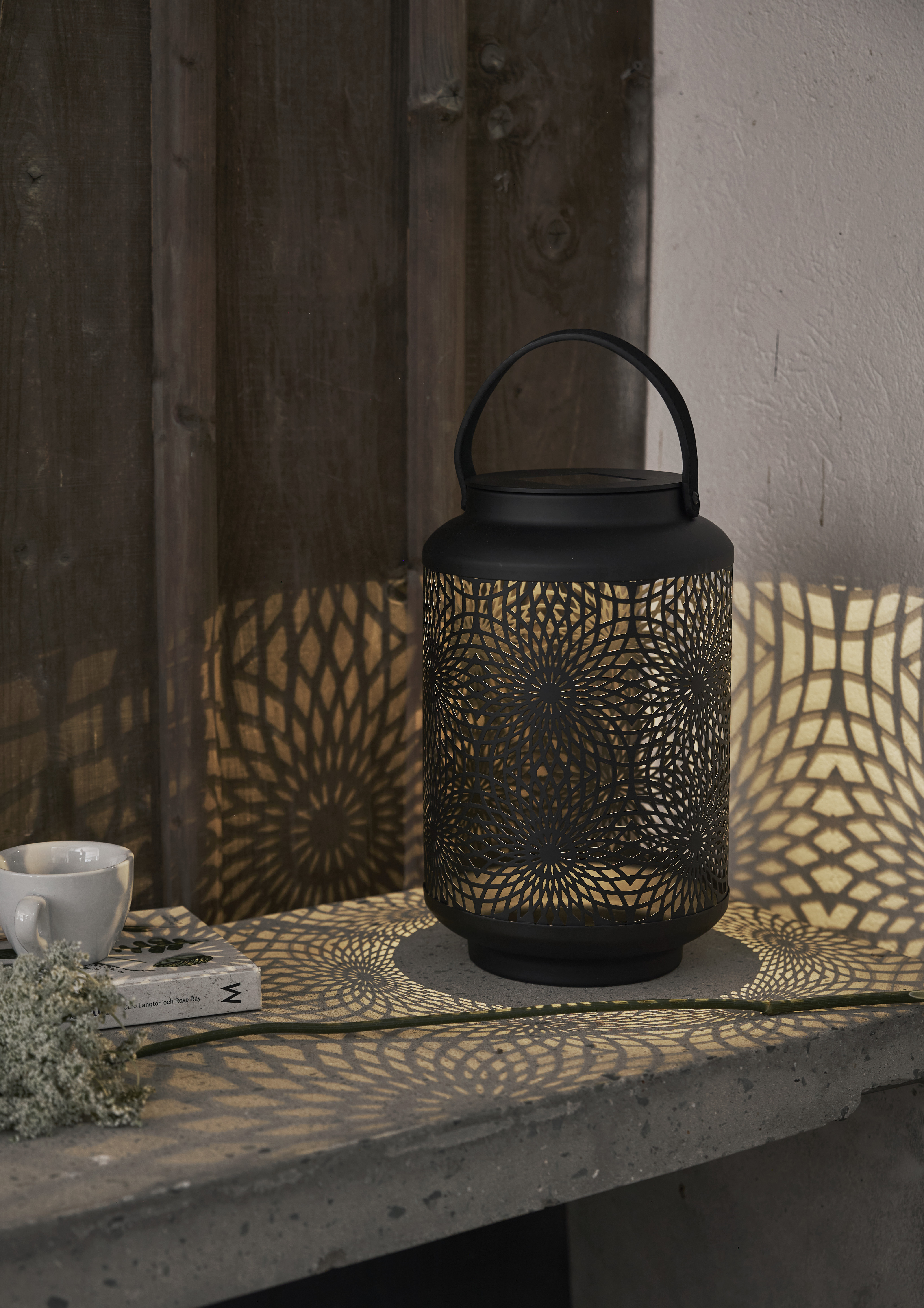 Solcellslykta - Svart - 30x19 cm - 5