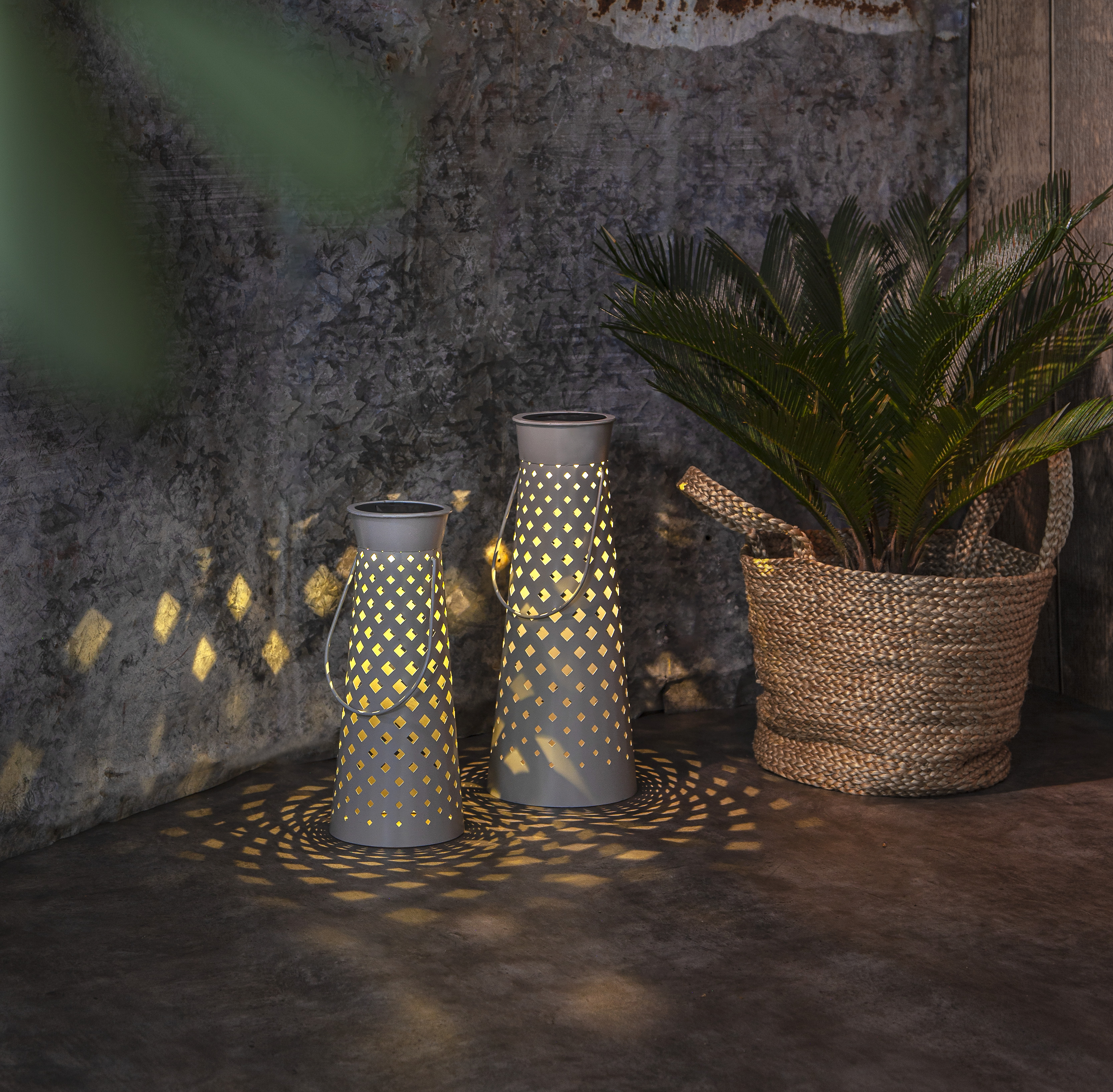 Solar lantern - Grey - 38.5x15.5 cm - 2