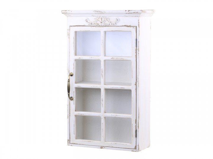 Wall cabinet - Cabinet - Display cabinet with decoration - 70x44x17.5 cm - 4