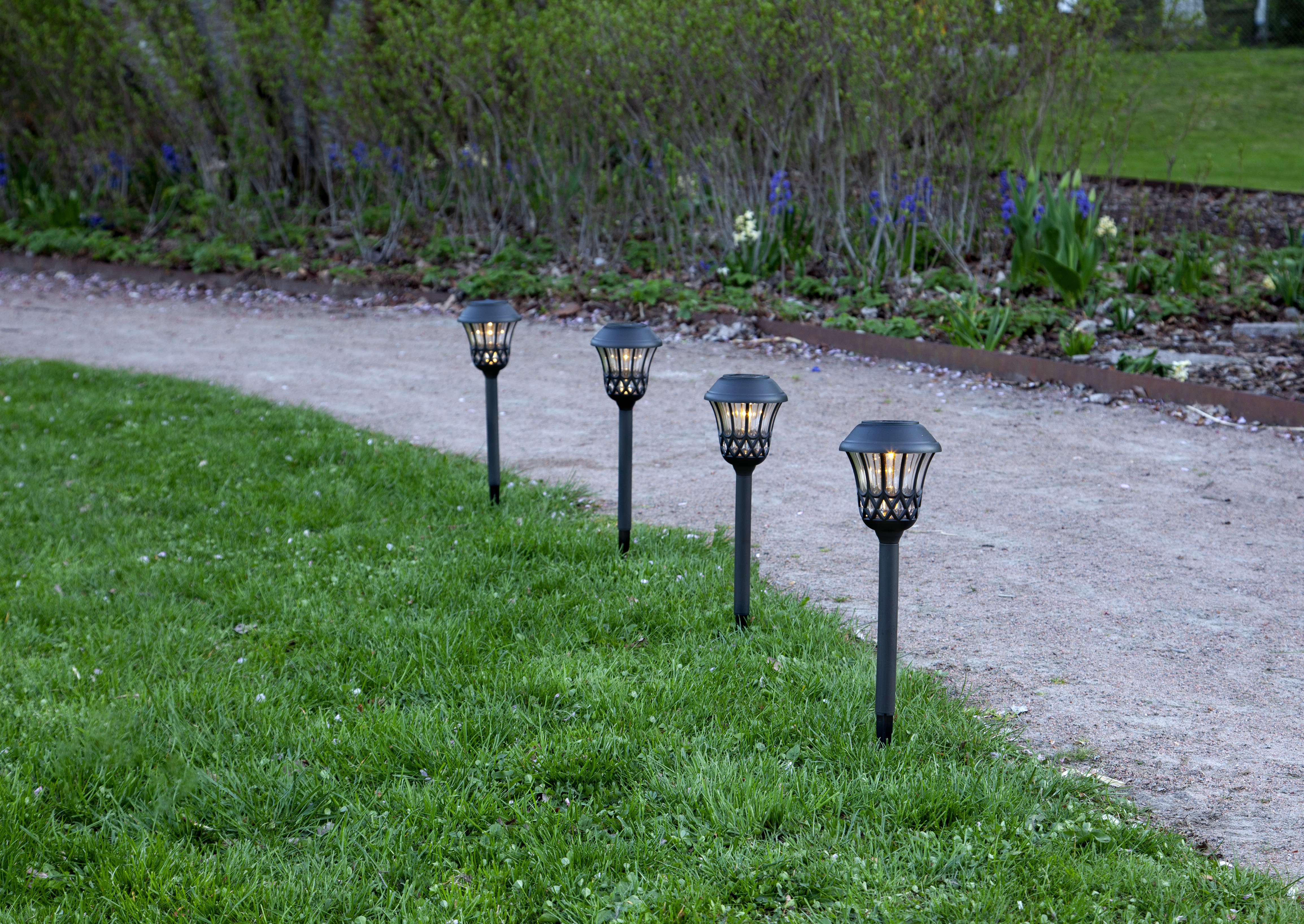 Solcells-pollare - 4-pack - Solcellsbelysning - Trädgårdsbelysning - 4