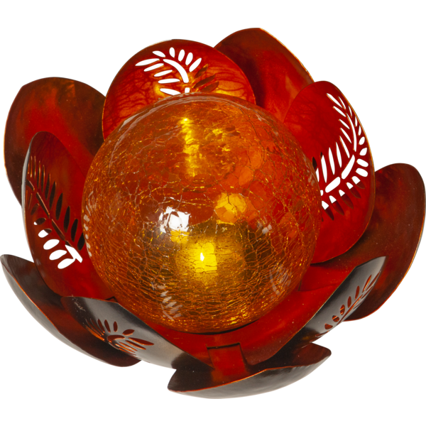 Solcellsdekoration - Water Lily - Näckros - Amber - 24x24x12 cm - 2