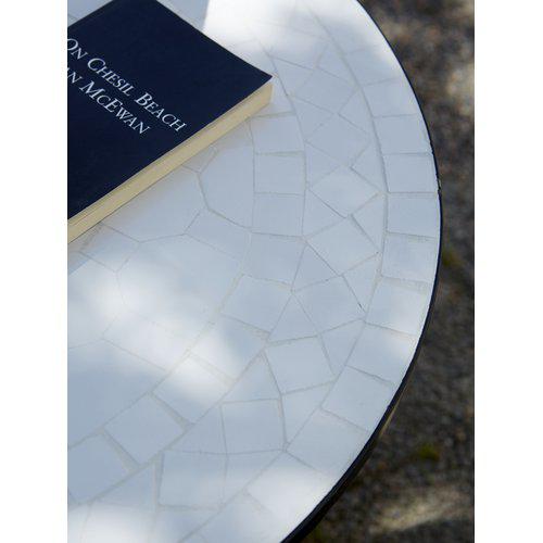Garden table - Table - Mosaic table - White - Ø70x72 cm
