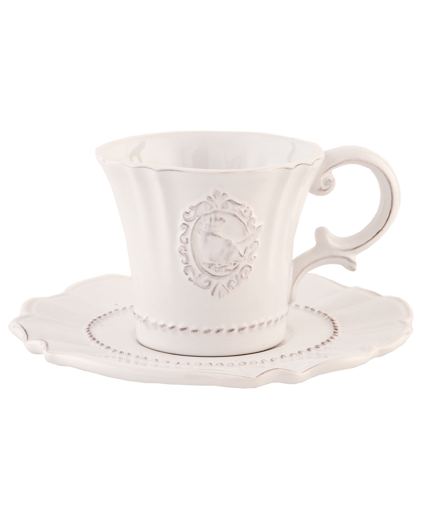 Coffee cup - Cup with saucer - Porcelain - White - 2
