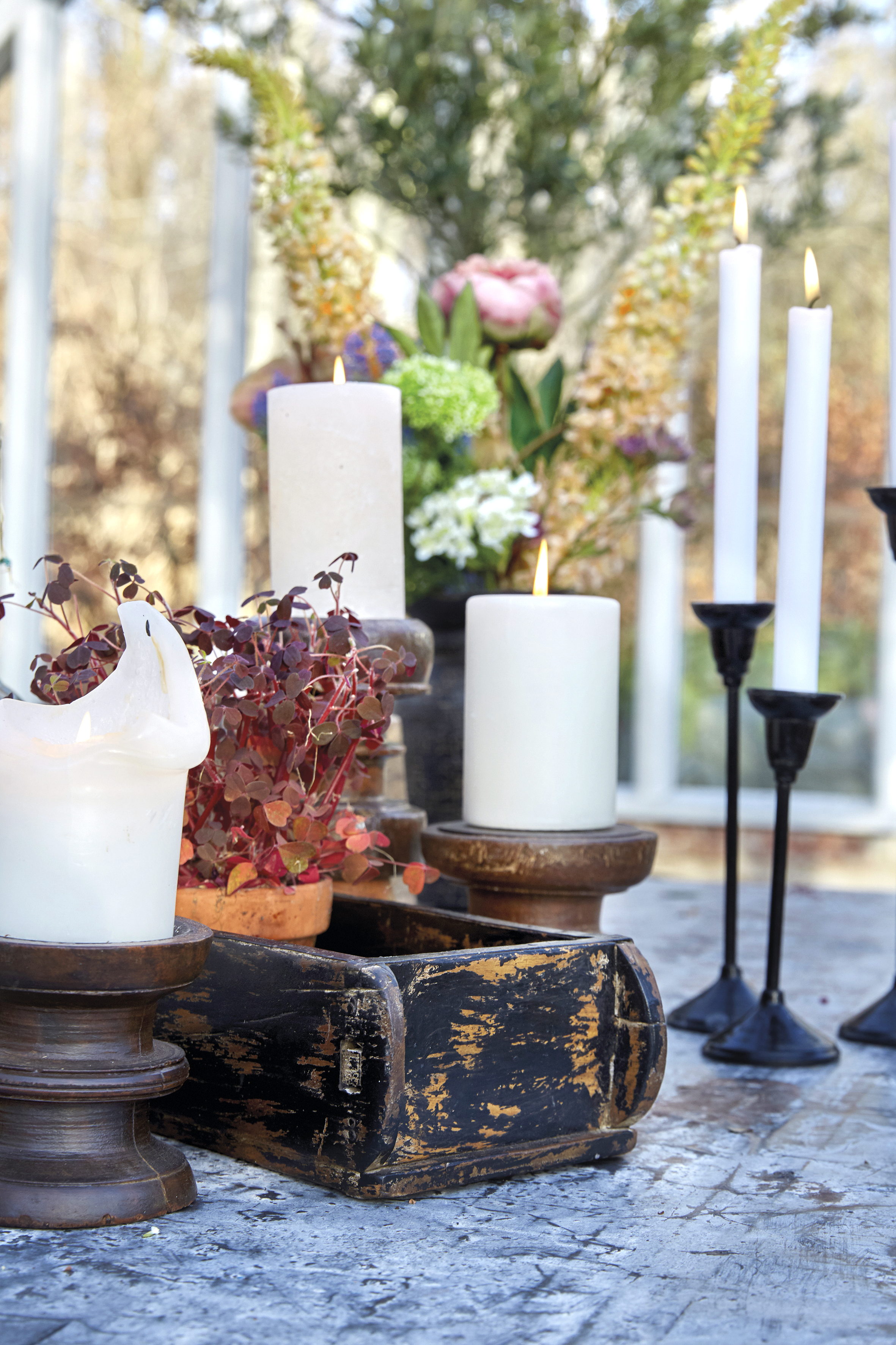 Candlestick made from an old table leg - 20 cm - 4