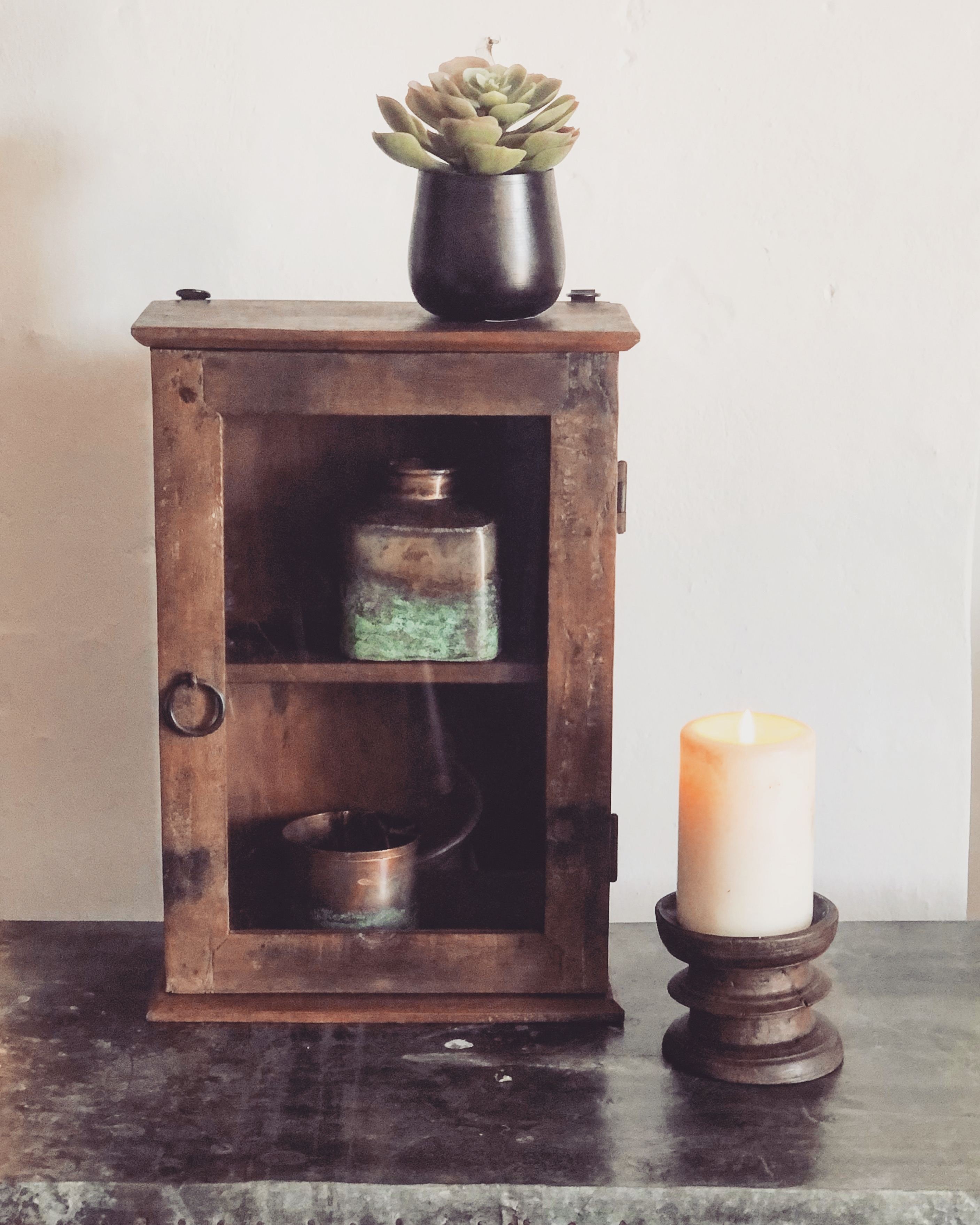 Candlestick made from an old table leg - 20 cm - 5