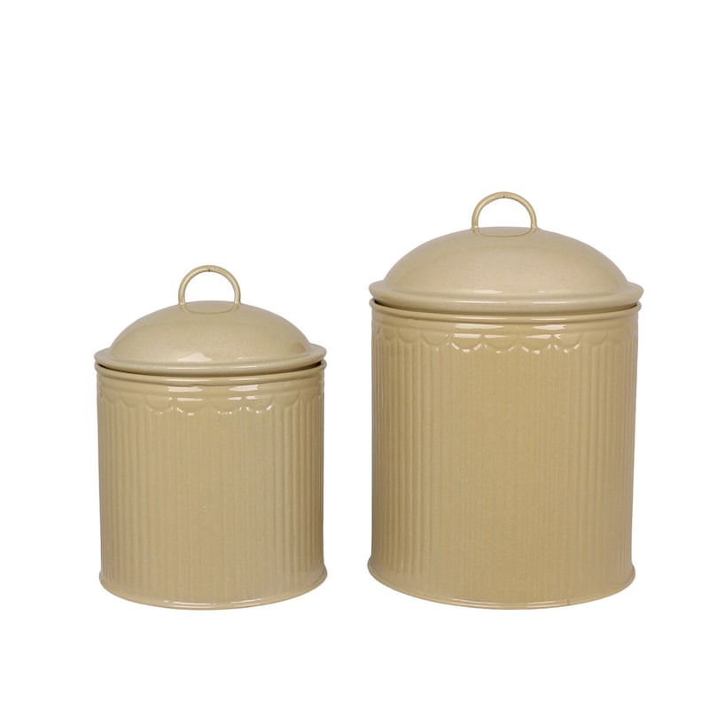 Plåtburkar med lock - Gul - 2-pack - 4