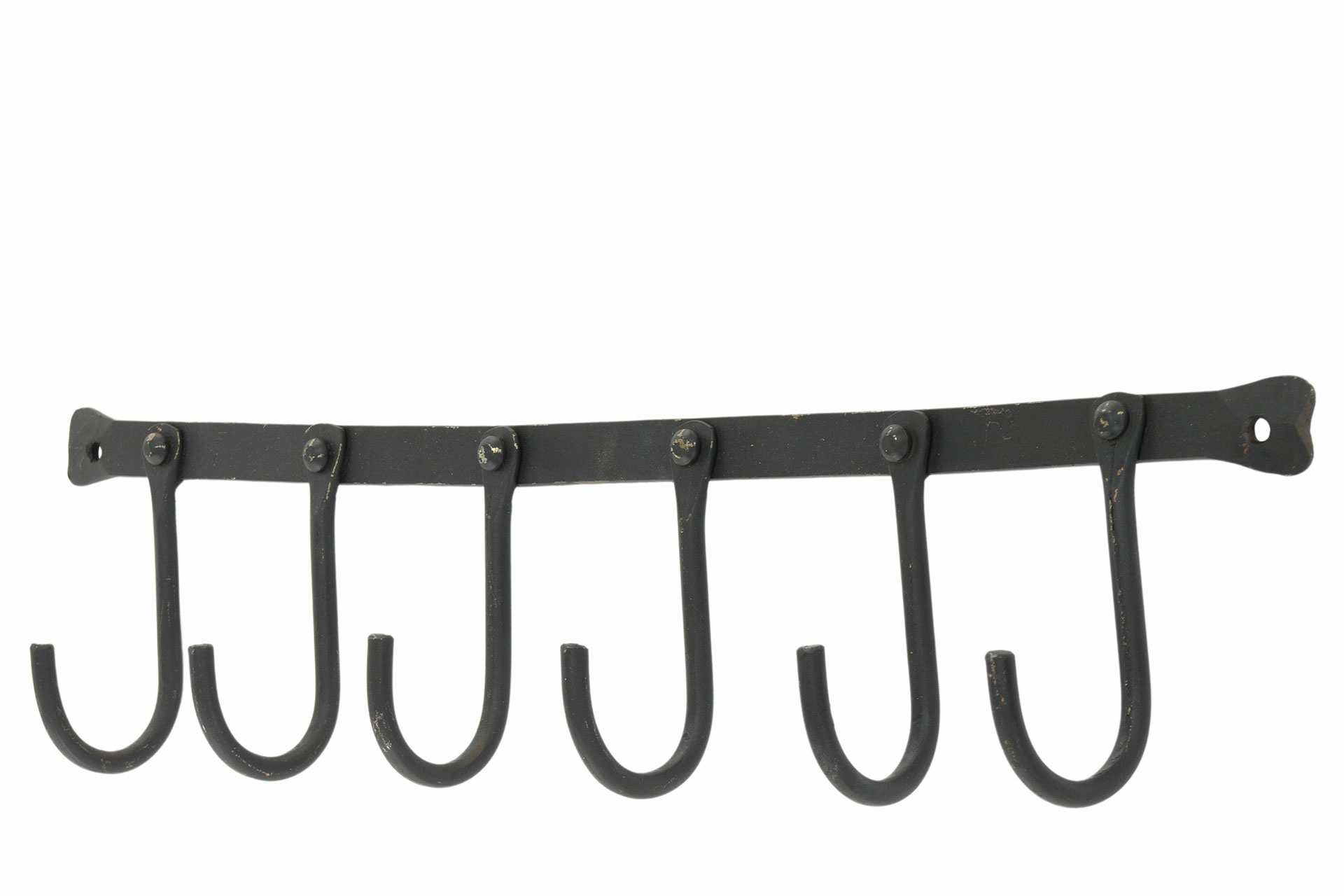 Kroklist 6 Krokar Svart - 51x6x11 cm - 2