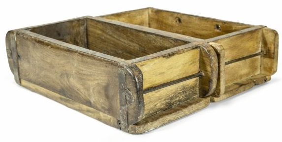 Wooden box - Double brick shape - 30x28 cm - 4