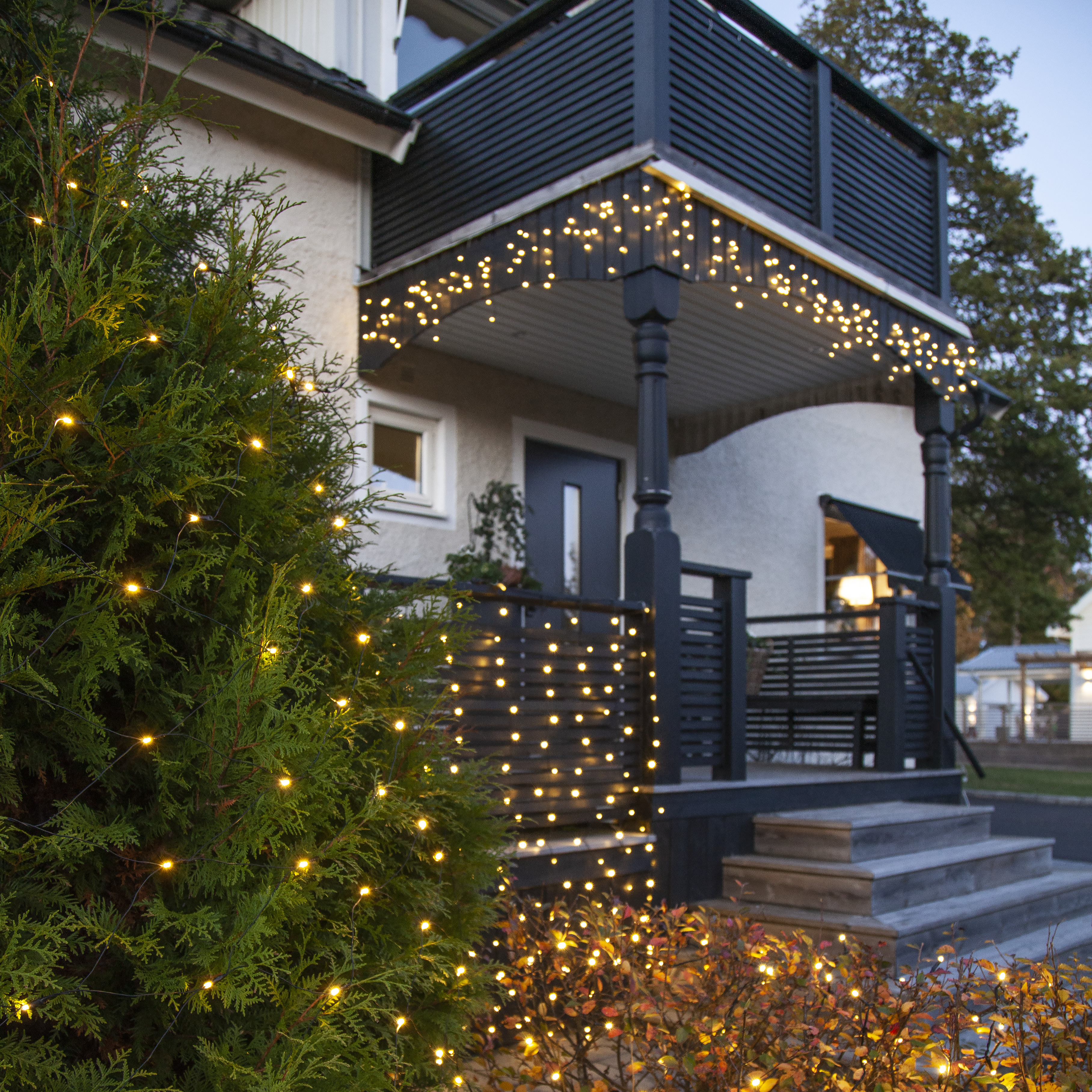 String of lights - Icicle string 4 metres - Black - Warm white light - 2