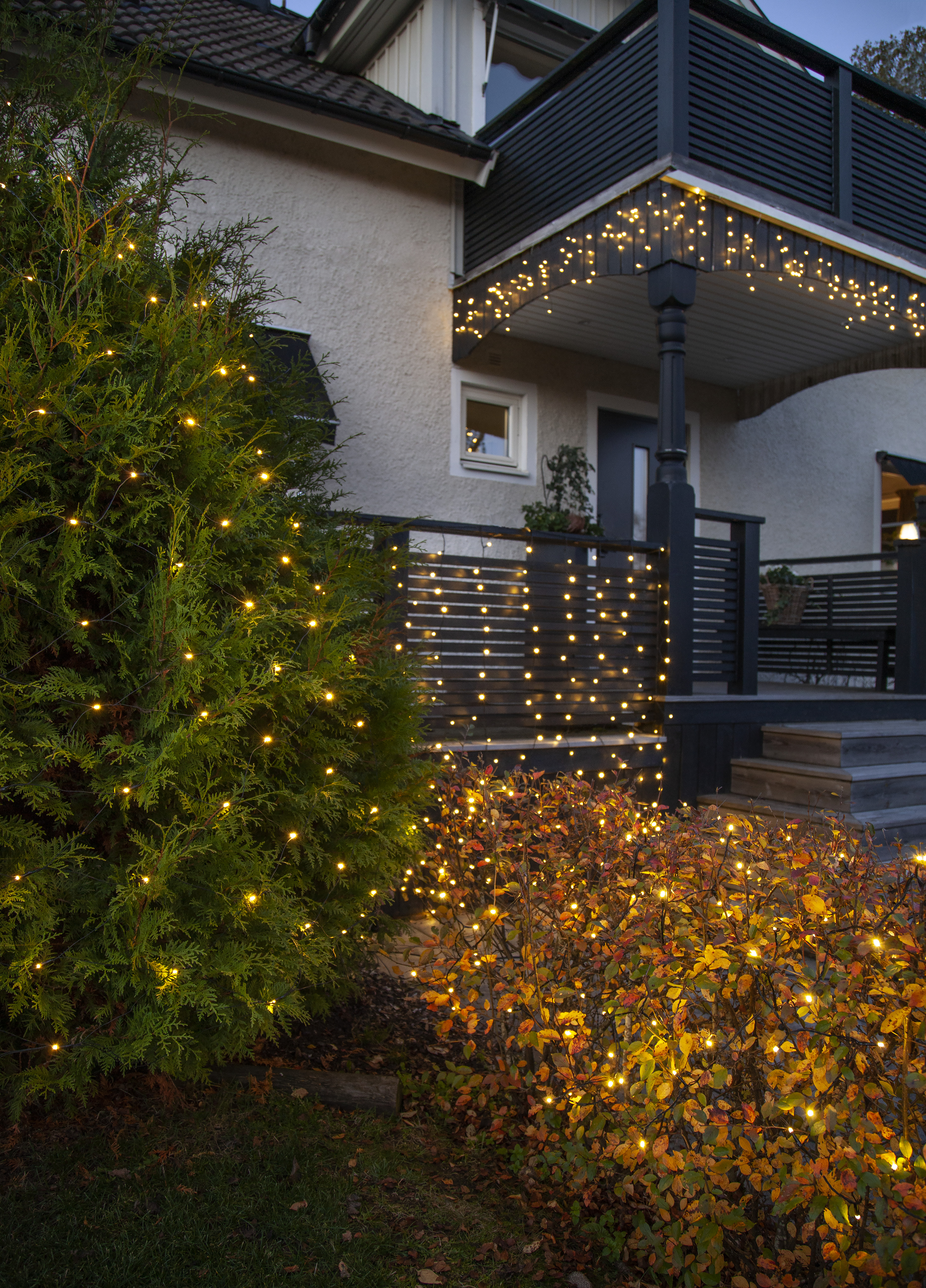 String of lights - Icicle string 4 metres - Black - Warm white light - 3