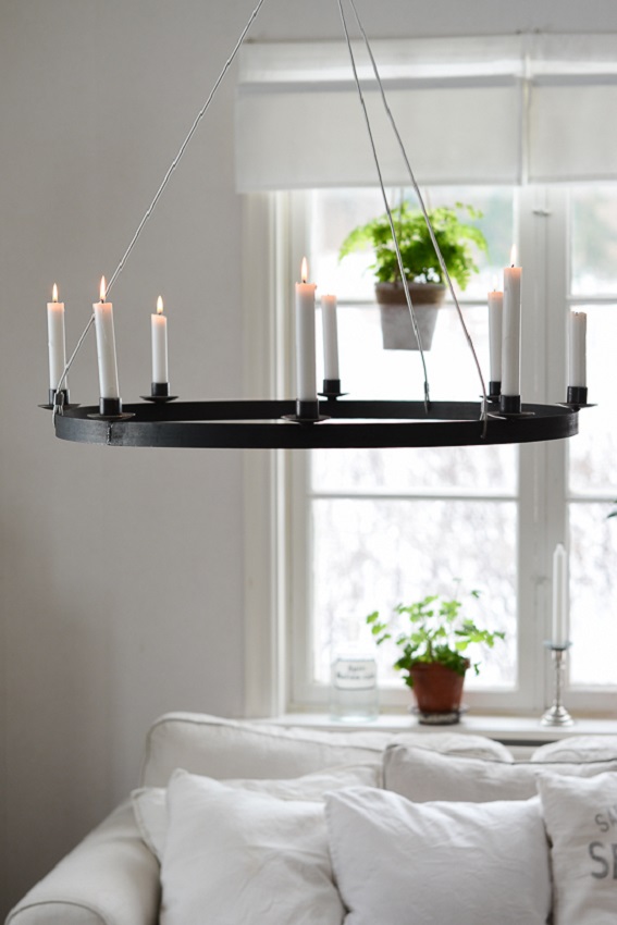Chandelier Wrought iron chandelier Ø: 76 cm - 12