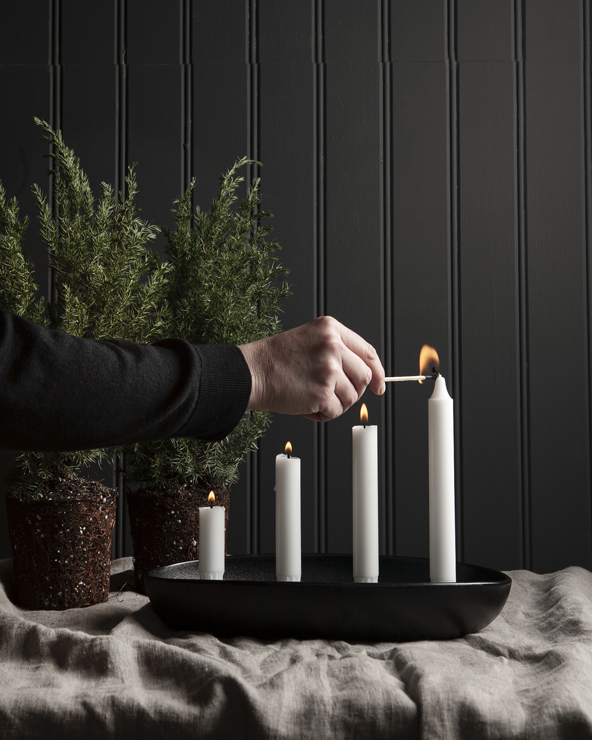 Gröndal - Candlestick - Advent Candlestick - Black - 32x20x5 cm - 7