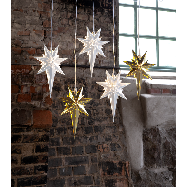 Adventsstjärna - Metallstjärna - Vit - 35x25 cm