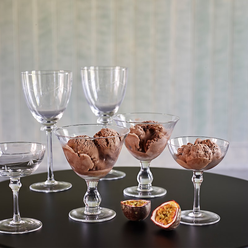 Dessertglas - Glas med etsat mönster - 1 styck - 2