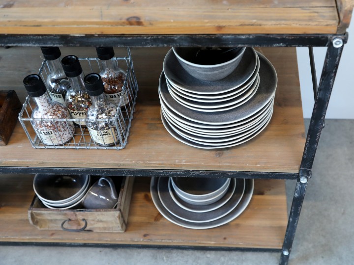 Table - Side table - Workbench - Pine wood/metal - 6