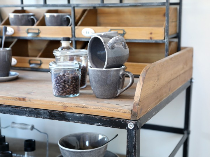 Table - Side table - Workbench - Pine wood/metal - 4
