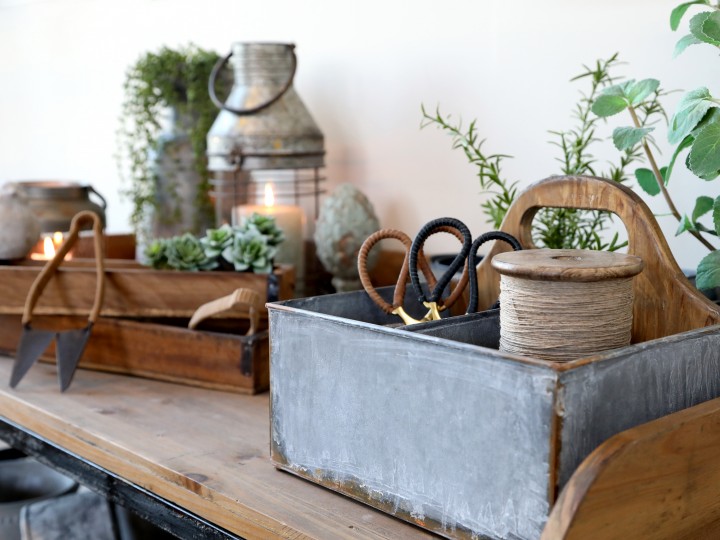 Table - Side table - Workbench - Pine wood/metal - 3